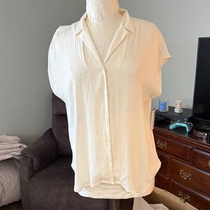 Nine West Cream Button-Down Shirt